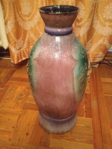 керамическая ваза: Продаю напольную керамическую вазу авторская работа 1991 г.в. — 4