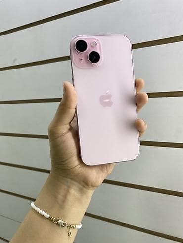 IPhone 15, 128 ГБ, Розовый, Защитное стекло, Кабель, 100 %