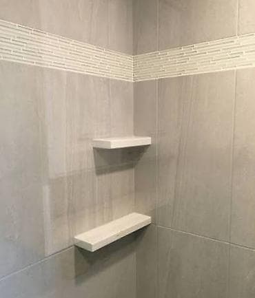 шкаф для обуви: Угловые полки для душа/ванной из керамогранита на заказ - Материал — 3