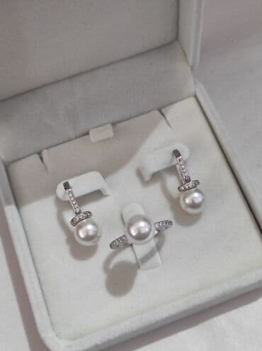 свадебные платья от производителя: Серебряный Набор Жемчуг Серебро 925 пробы Дизайн Италия Размеры — 5