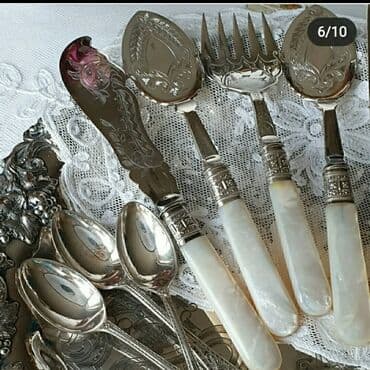 из серебра: Продаю шикарный антикварный комплект приборов для сервировки стола — 2