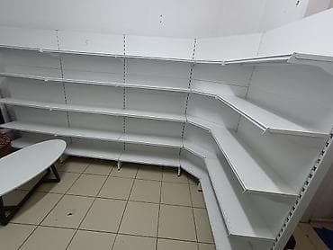 Торговое оборудование: Торговый стеллаж угловой модульный, металлический, белый. Описание: - — 5