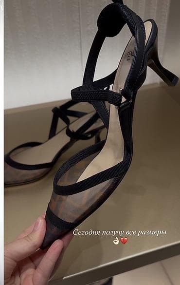 Босоножки, 37, Fendi, Новый, цвет - Черный