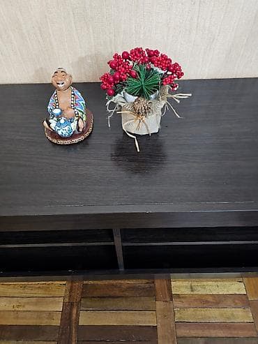 буу мебелдер: Телевизордун шкаф жана стенди, Полго орнотулма, МДФ, Өзү алып кетүү, түсү - Күрөң — 4