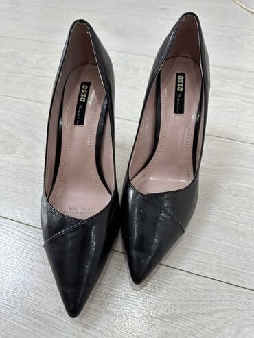 туфли цвет черный на высоком каблуке: Натуральная кожа . Размер 38 . Состояние идеальное — 1