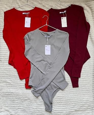 Базовые женские боди с длинным рукавом - Фасон: облегающее боди с