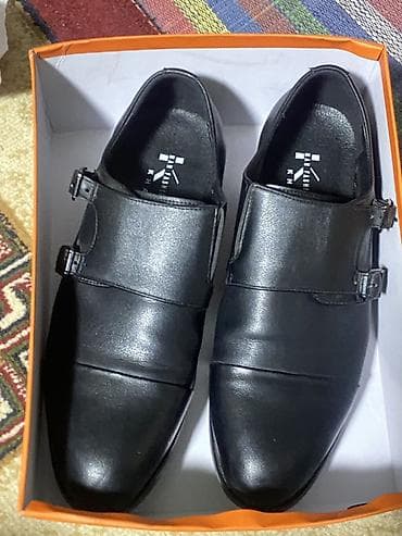 кожанные туфли: Мужские классические туфли монки - Цвет: черный - Застежка: двойные — 1