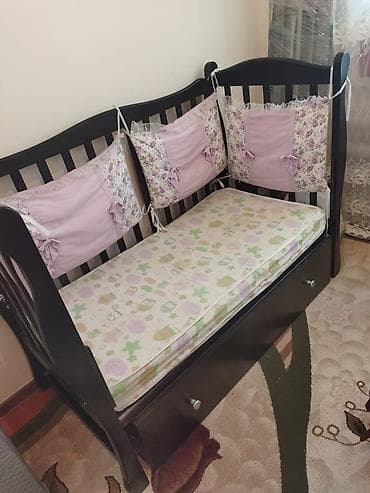 bed table: Детская приставная кроватка, Без колесиков, цвет - Коричневый — 4