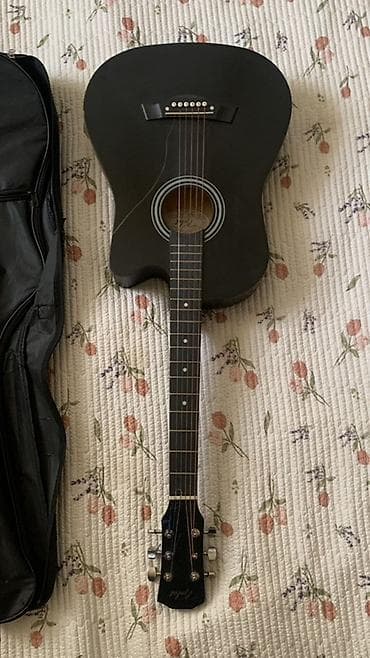 Барабаны: Акустическая гитара 40" с вырезом (cutaway), цвет черный матовый — 3