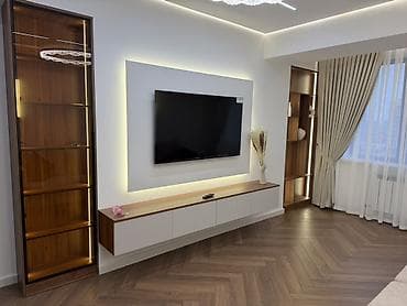 мебель прихожку: Гарнитур для зала, Новый, Тумба под ТВ, Дерево, цвет - Бежевый — 2