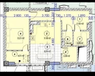 продажа 1 ком квартира: 2 комнаты, 55 м², Элитка, 12 этаж, ПСО (под самоотделку) — 3