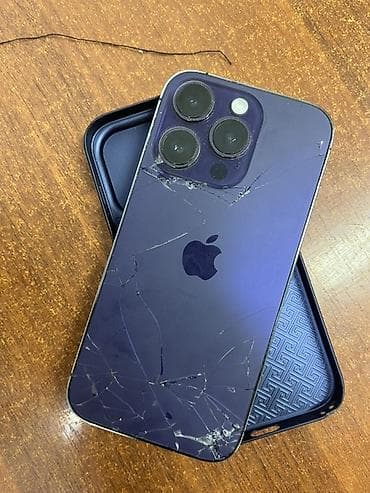 IPhone 14 Pro, Б/у, 256 ГБ, Deep Purple, Чехол