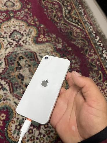 redmo note 10: IPhone SE 2020, Б/у, 128 ГБ, Белый, Кабель, 100 % — 1