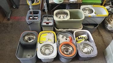 ведро для мытья полов: Швабра с ведром и центрифугой (spin-mop) - Комплект: пластиковое — 6