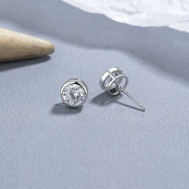 свадебные платья для покрытых: Круглые серьги НС с цирконом для женщин, меняют цвет, S, новая — 3