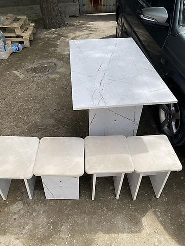 кухонный горнитура: Кухонный стол и стул, цвет - Белый — 2