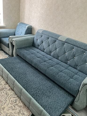 королевские диваны: Комплект мягкой мебели, цвет - Синий — 5