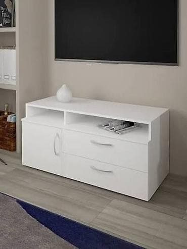 срочно телевизор: Тумба и подставка для телевизора, Напольная, ЛДСП, цвет - Белый — 7