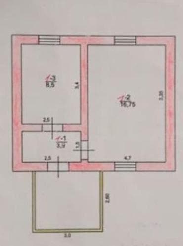 Квартиры: 1 комната, 29 м², Дордой рынок / базар 1 этаж — 8