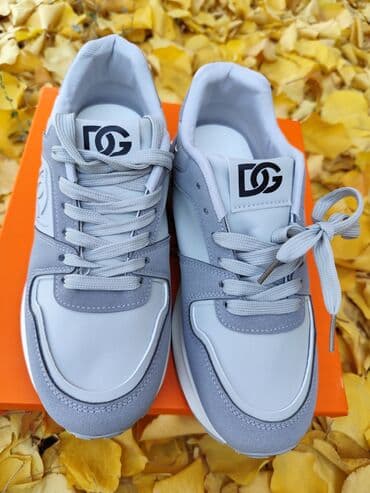 фирменная обувь из италии: Кроссовки серо-белые, низкие, на шнуровке. - Дизайн: комбинированные — 6