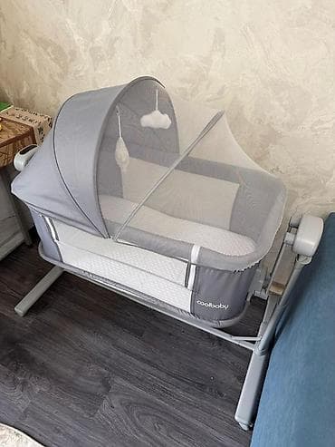 cool baby: Детская приставная кроватка, С колесиками, цвет - Серый — 5