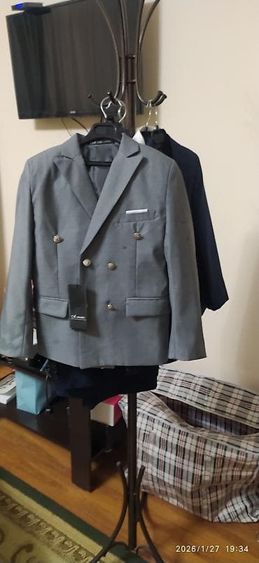 Балдардын кийим-кечелери жана бут кийимдери: Детские пиджаки (несколько вариантов) - Модель 1: двубортный серый — 1