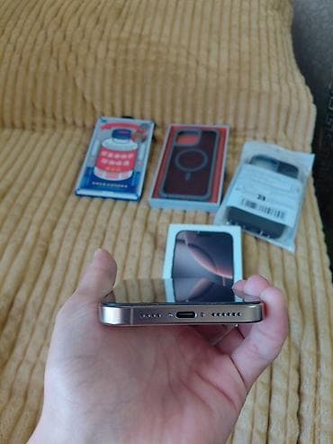 appl 11: IPhone 16 Pro Max, Б/у, 256 ГБ, Desert Titanium, Защитное стекло, Чехол, Коробка, 91 % — 9