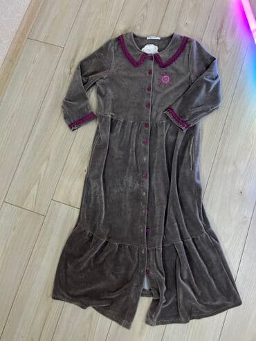 домашние халаты больших размеров: Халат, Велюр, Турция, С кружевом, XL, S, M — 1