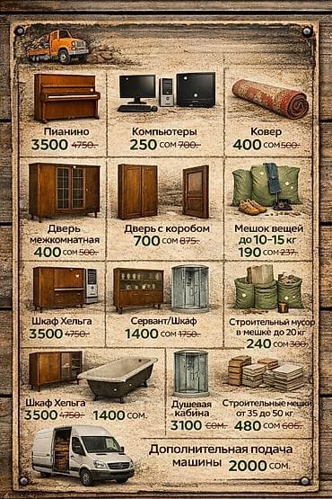 хела: Барахлавоз — вывоз старых вещей и утилизация Что делаем: - Забираем и — 5