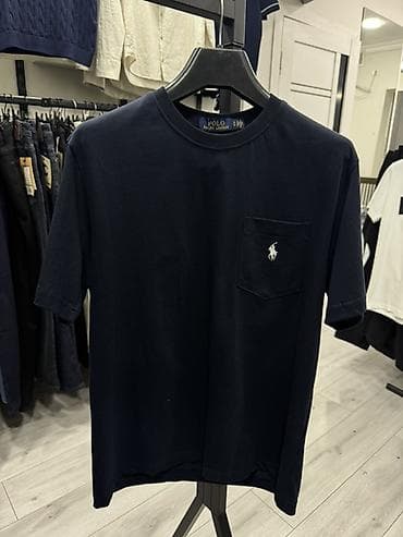 Мужская футболка, S, L, M, Polo Ralph Lauren, Новый, цвет - Синий, Самовывоз