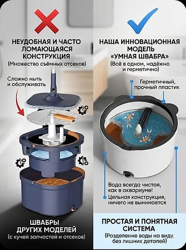 швабра виледа: 🔥 УМНАЯ ШВАБРА С АВТООТЖИМОМ | НОВАЯ ✔ Разделение чистой и грязной — 2