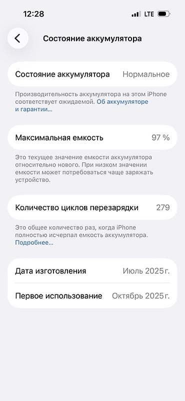пад 6: IPhone 16, 128 ГБ, 97 % — 3