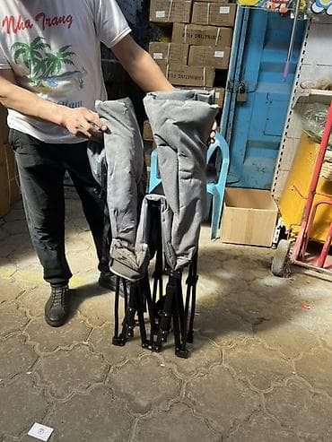 Дом и сад: Походный складной стул, Другой материал, цвет - Серый — 1