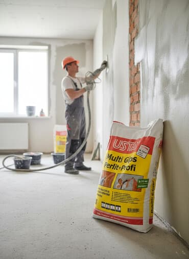 гипсовая лепка: Штукатурка USTA, Гипсовая, Машинного нанесения, Универсальная — 1