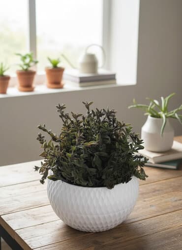 Комнатное растение в декоративном горшке - Компактный куст с плотной