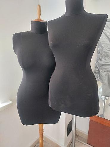 Соода жабдуулары: Женские портновские манекены (2 шт.) - Черный трикотажный чехол — 1