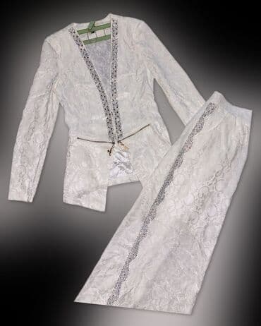 теннисный юбка: Двойка комплект) Пиджак +юбка) в цвете Айвори🤍 Размер: S-M (42-44) — 4