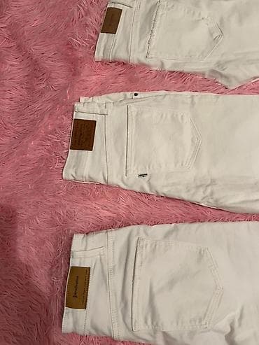 кожанную: Джинсы, Stradivarius, Средняя талия, С разрезом, S — 1