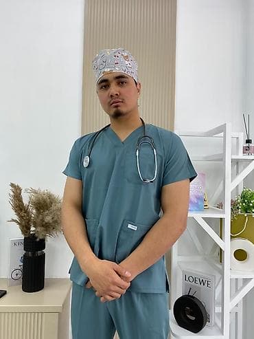 Медтовары: Медицинский костюм (scrubs) унисекс - Комплект: топ с V-образным — 9