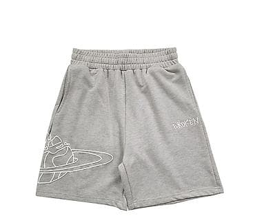 slim patch original: Серые спортивные шорты с принтом - Материал: мягкий трикотаж — 1