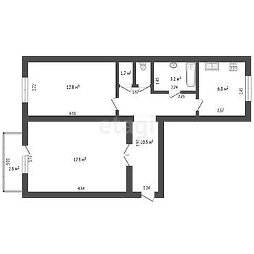 гум аренда: 2 комнаты, 51 м², 5 этаж — 10