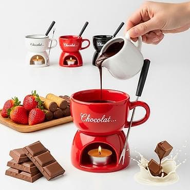 шоколадный кран: Керамический набор для шоколадного фондю “Chocolate” - Компактная — 2