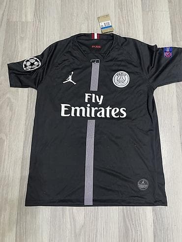 форма футбольный: Футбольная майка Paris Saint‑Germain (PSG) — специальная чёрная версия — 1