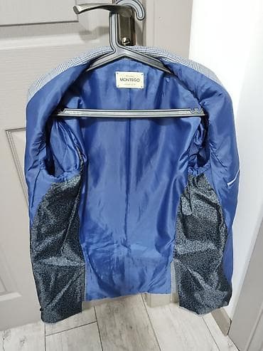 бутоньерка: Мужской пиджак MONTEGO из Европы, размер 54, б/у - Классический крой — 4