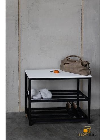 Офисная мебель: Тумба и подставка для обуви, Железо, цвет - Серый — 9