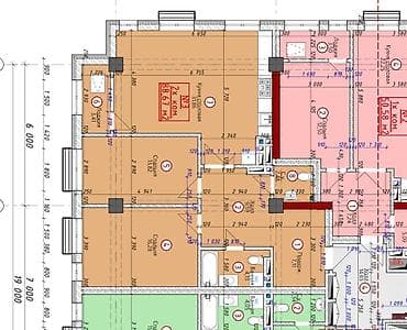 територия: 3 комнаты, 89 м², Ботанический сад Элитка, 6 этаж, ПСО (под самоотделку) — 2