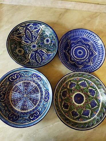 lunch box: Риштанская голубая керамика авторская ручная работа! Чаша для фруктов — 9