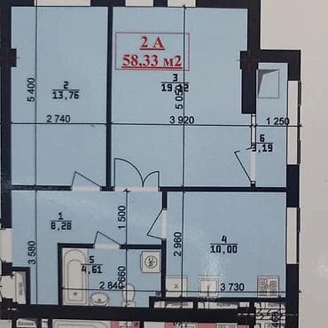 2х: 2 комнаты, 59 м², 12 этаж — 6