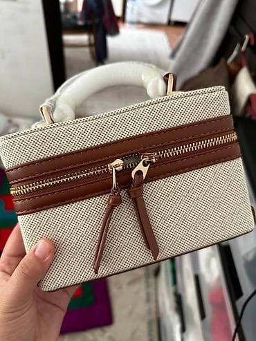 Аксессуарлар: Сумка-кейс ZARA из текстиля и экокожи - Компактная прямоугольная — 1