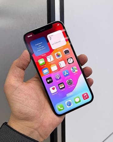 iphone 12 pro ош: IPhone 12 Pro, Б/у, 256 ГБ, Графит, Защитное стекло, Чехол, В рассрочку, 76 % — 2